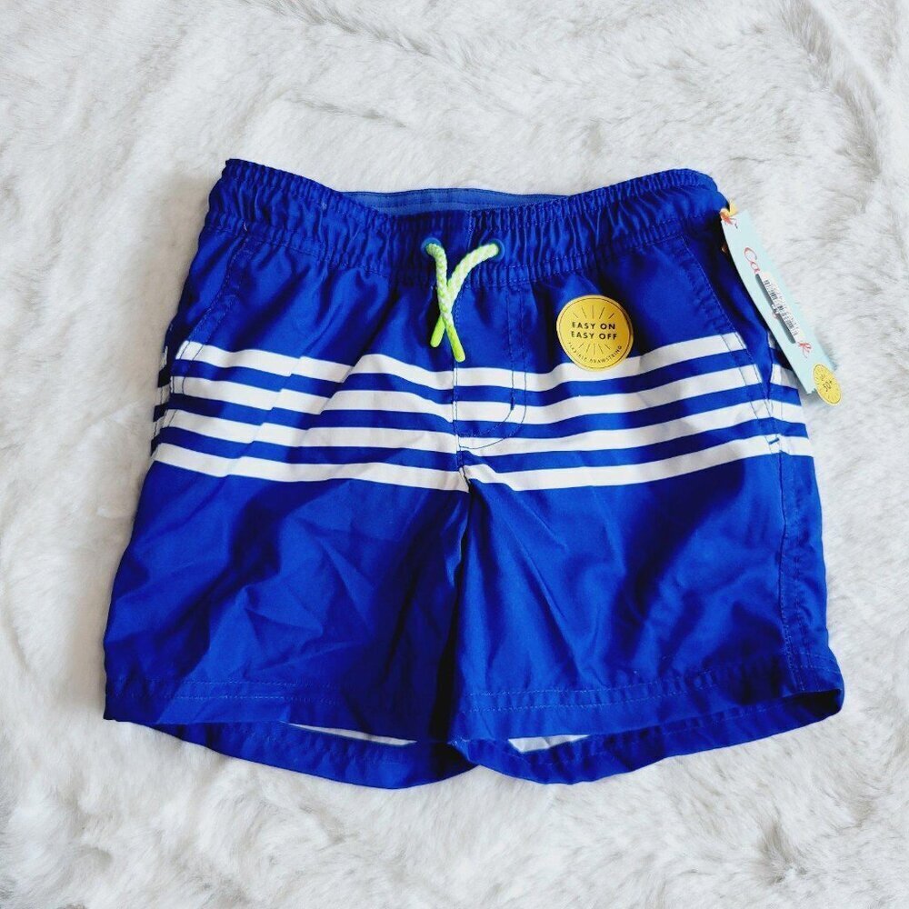 Cat & Jack Boys' Striped Swim Shorts 4KIDD-AH - Picture 2 of 5